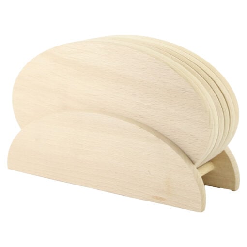 Set 6 tocatoare din lemn cu suport 24x15 CM