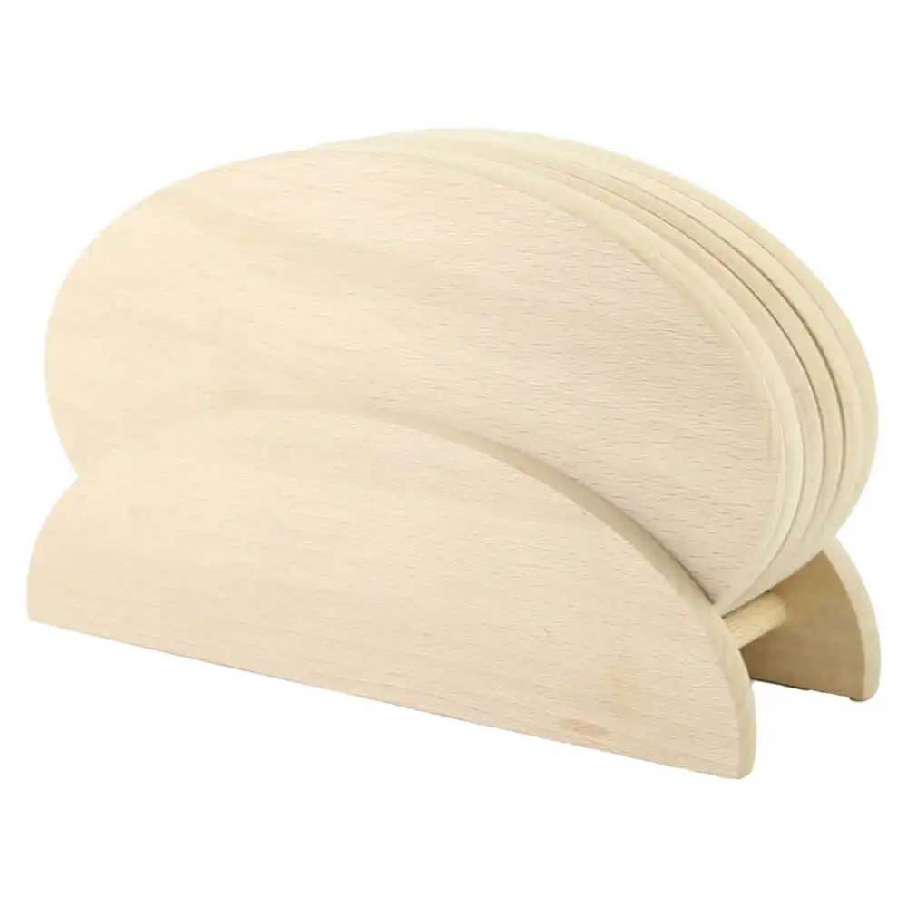 Set 6 tocatoare din lemn cu suport 24x15 CM Set 6 tocatoare din lemn cu suport 24x15 CM