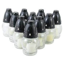 Set 10 candela din sticla cu capac 10 CM