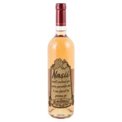 Vin rose 750 ml "Nasii sunt cadoul...Va multumesc" cu eticheta personalizata din pluta