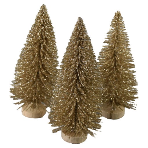 Set 3 brad sarma auriu cu glitter 9.5 CM