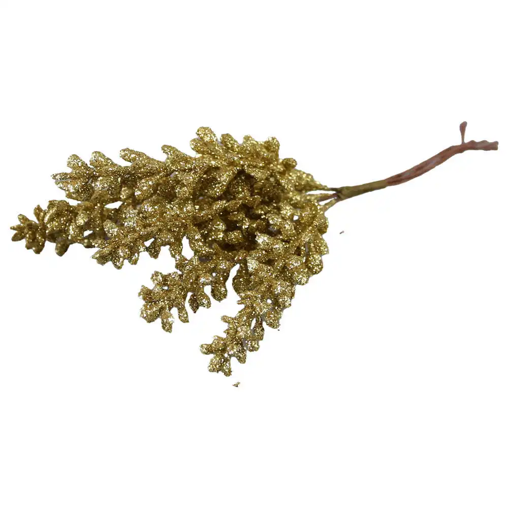 Set 6 Pick creanga cu glitter auriu 16 CM Set 6 Pick creanga cu glitter auriu 16 CM