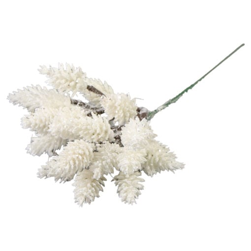 Pick decor cu frunze albe 24 CM