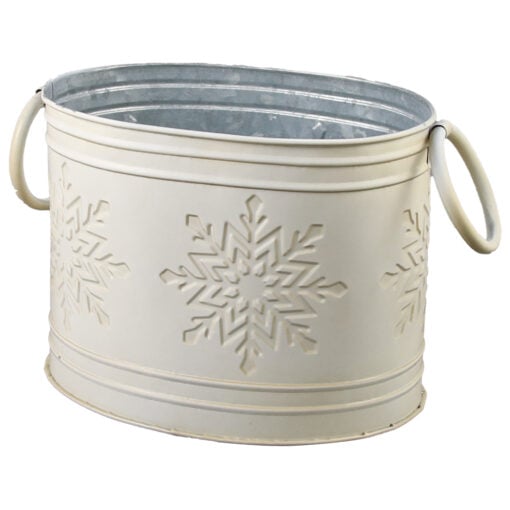 Ghiveci oval din metal 19x13 CM
