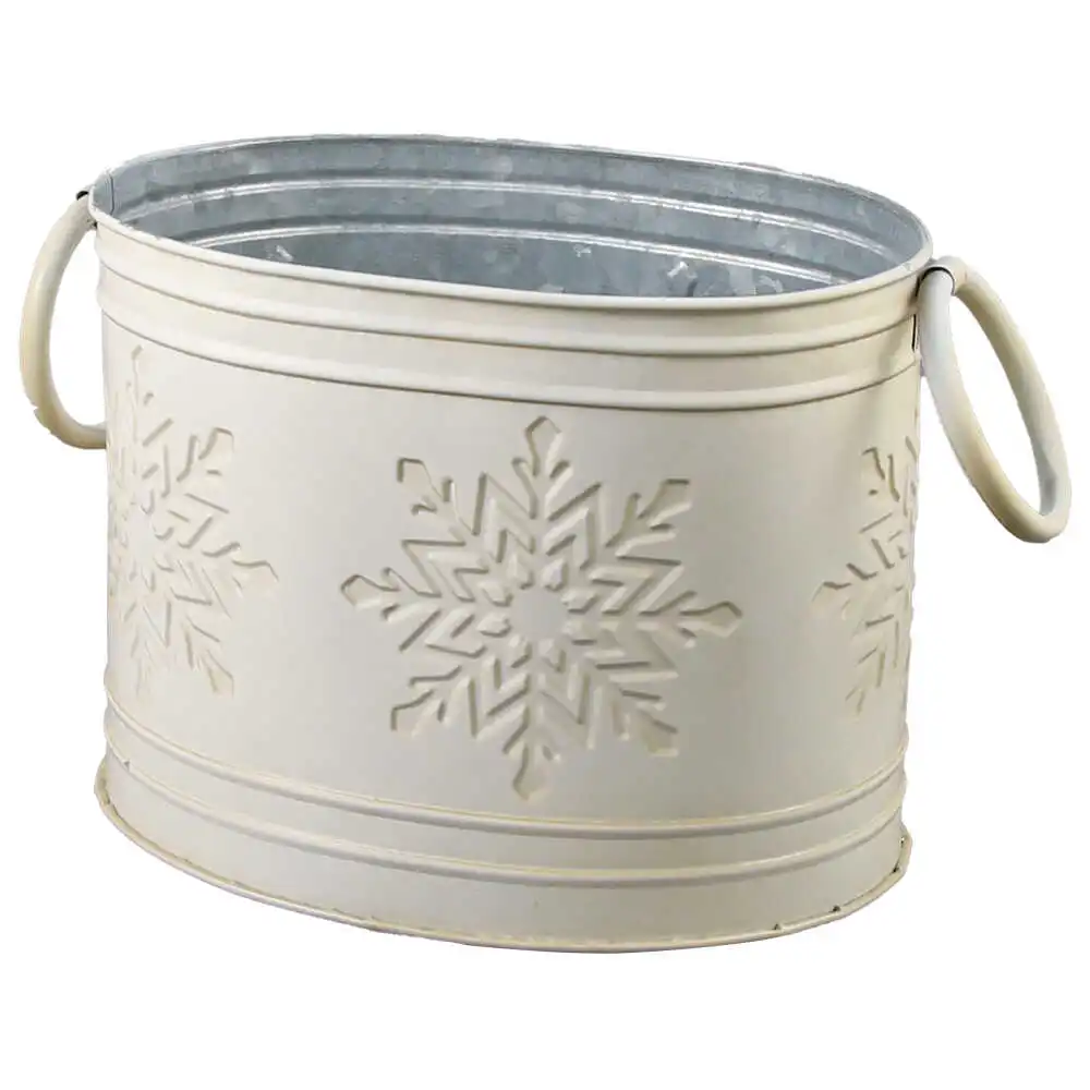 Ghiveci oval din metal 19x13 CM