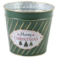 Ghiveci rotund din metal "Merry Christmas"