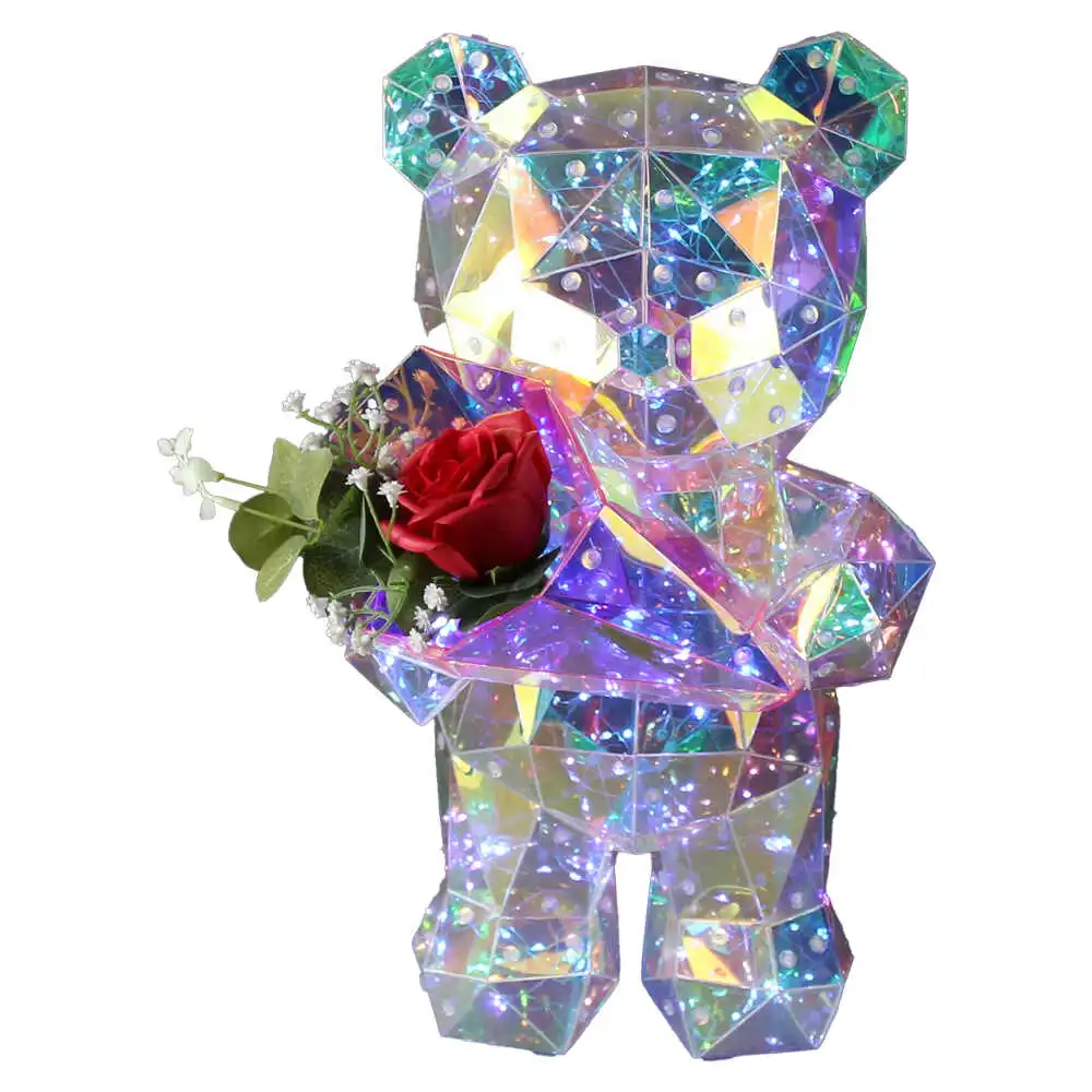 Ursulet din plastic cu lumina 200 led/usb