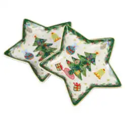 Set 2 platouri stea din portalan 15 CM