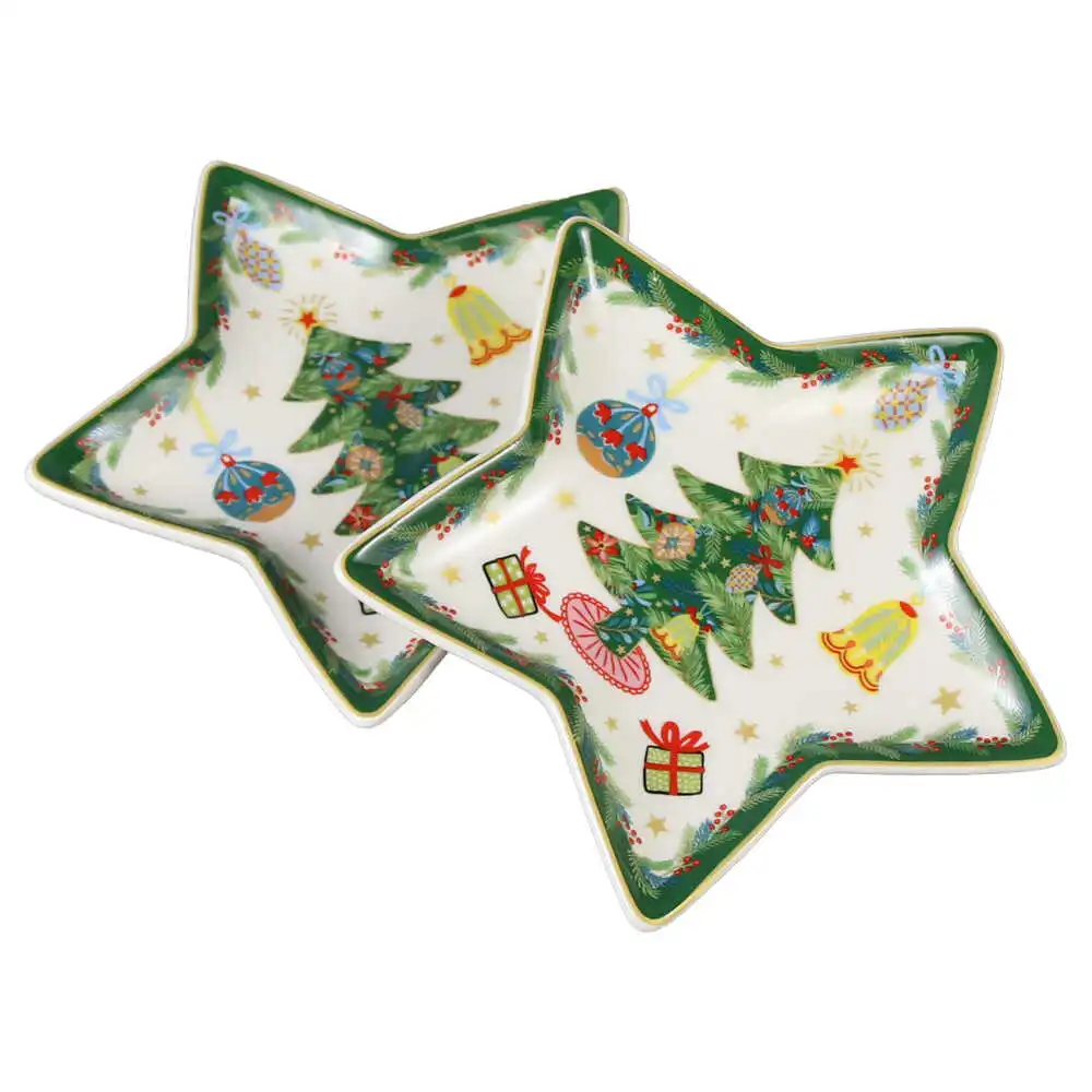 Set 2 platouri stea din portalan 15 CM
