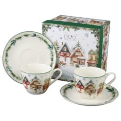Set 2 cesti espresso cu farfurii