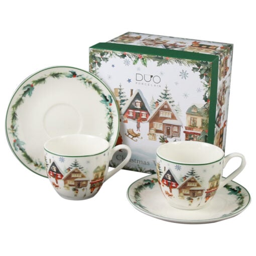 Set 2 cesti espresso cu farfurii
