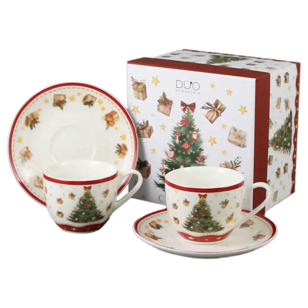 Set 2 cesti espresso cu farfurii