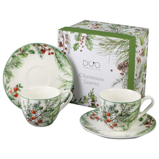 Set 2 cesti espresso cu farfurii