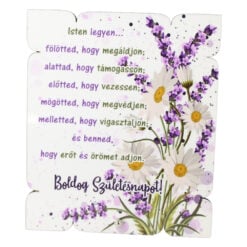 Placheta decorativa mdf "Isten legyen... Boldos Szuletesnapot!" 17x20 CM