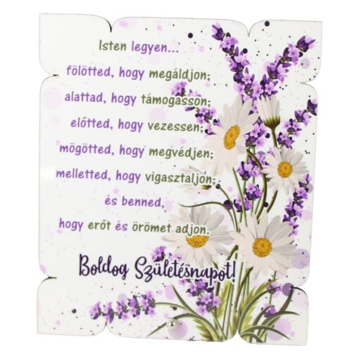 Placheta decorativa mdf "Isten legyen... Boldos Szuletesnapot!" 17x20 CM