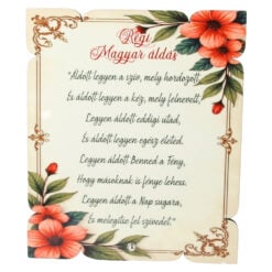 Placheta decorativa mdf "Regi Magyar Aldas..." 17x20 CM