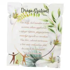 Placheta decorativa mdf "Draga Szuleim!..." 17x20 CM