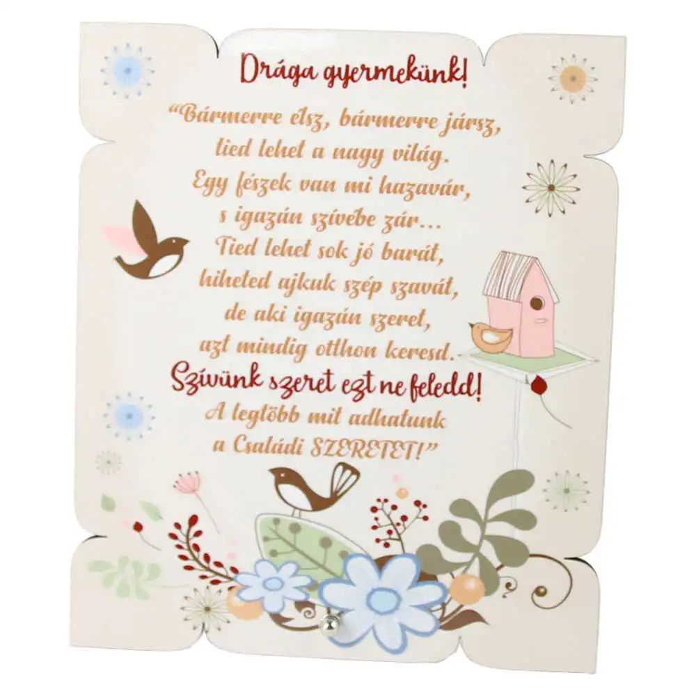 Placheta decorativa mdf "Draga Gyermekunk!..." 17x20 CM Placheta decorativa mdf "Draga Gyermekunk!..." 17x20 CM