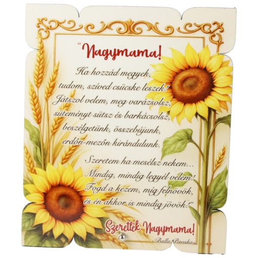 Placheta decorativa mdf "Szeretlek Nagymama!..." 17x20 CM