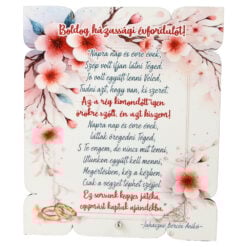 Placheta decorativa mdf "Boldog Hazassagi Evfordulot!..." 17x20 CM