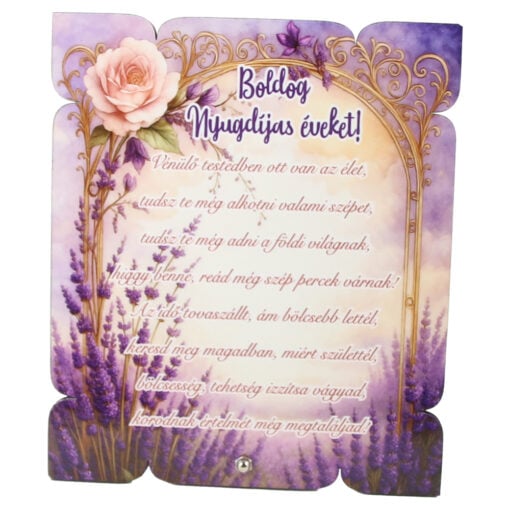 Placheta decorativa mdf "Boldog Nyugdijas Eveket!..." 17x20 CM