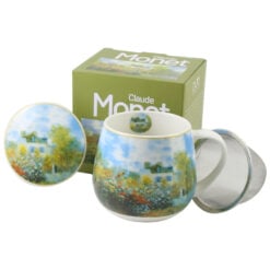 Cana portelan cu infuzor metalic si capac 430 ml