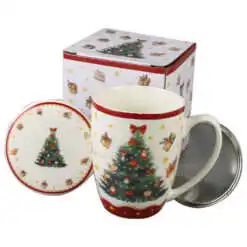 Cana portelan cu infuzor metalic si capac