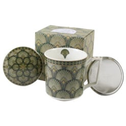Cana portelan cu infuzor metalic si capac 450 ml