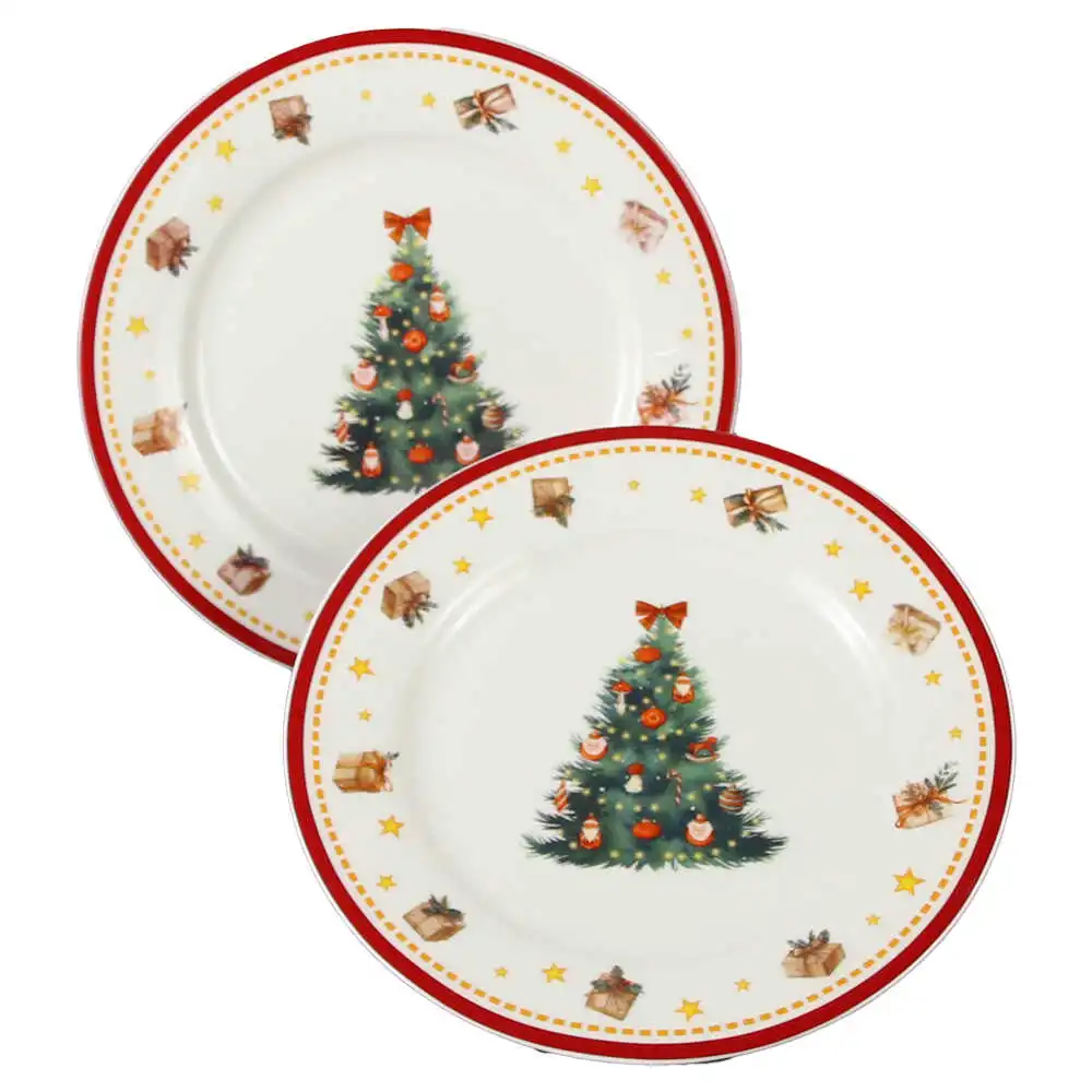 Set 2 farfurii din portelan 19 CM