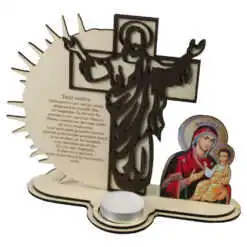 Icoana din lemn cu candela "Tatal nostru"