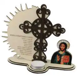 Icoana din lemn cu candela