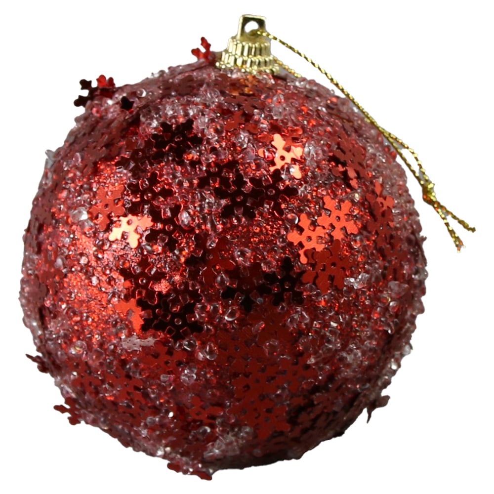Glob rosu pentru brad din plastic Glob rosu pentru brad din plastic