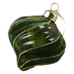 Glob pentru brad din sticla verde
