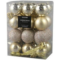 Set 24 globuri pentru brad