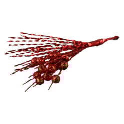 Pick decor bobite cu glitter rosu 23 CM