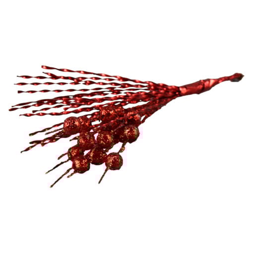 Pick decor bobite cu glitter rosu 23 CM