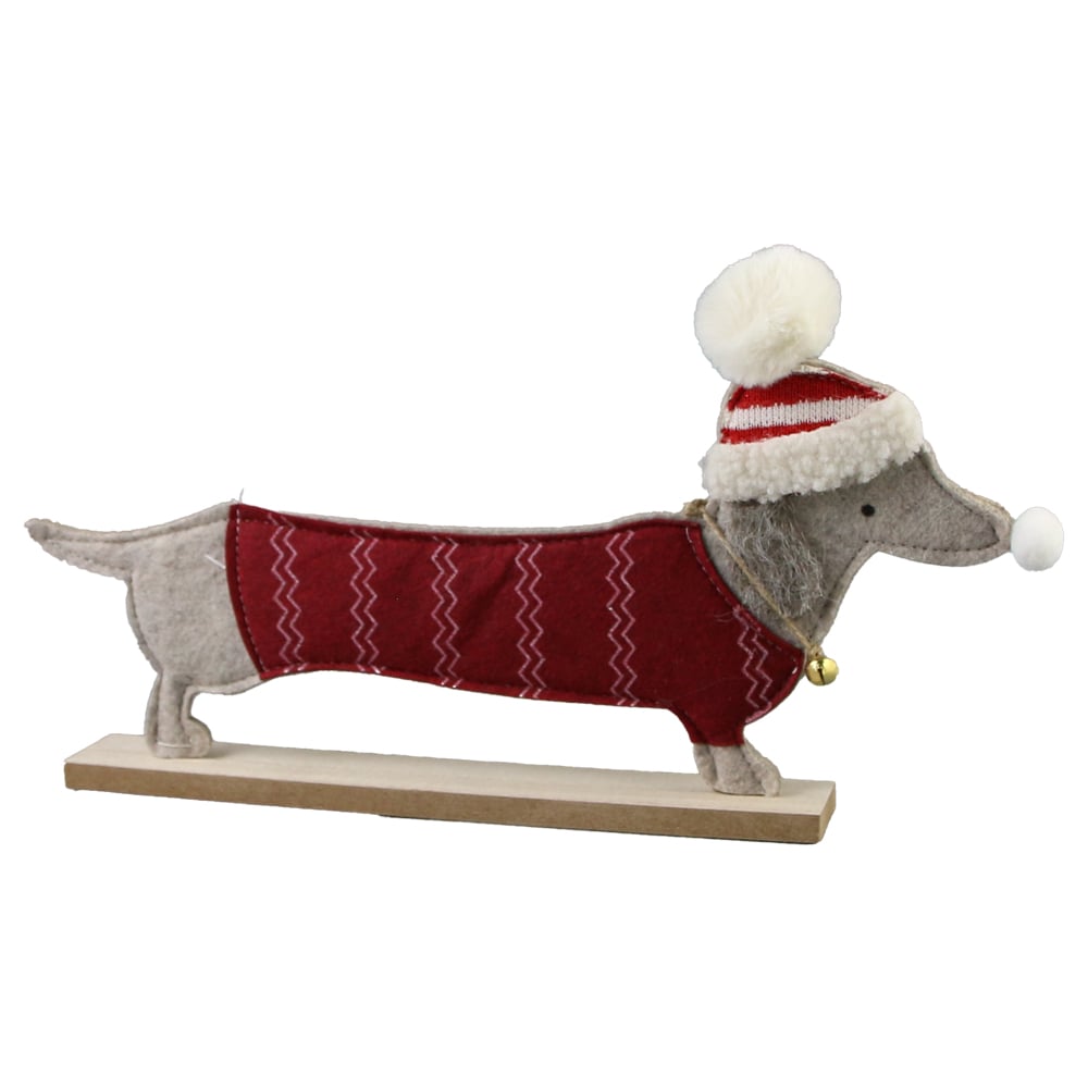 Decoratiune de Craciun Catelus din pasla 34 CM Decoratiune de Craciun Catelus din pasla 34 CM