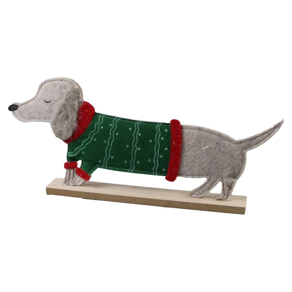 Decoratiune de Craciun Catelus din pasla 34 CM Decoratiune de Craciun Catelus din pasla 34 CM