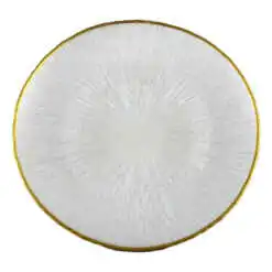 Platou din sticla Alb sidefat 28 CM