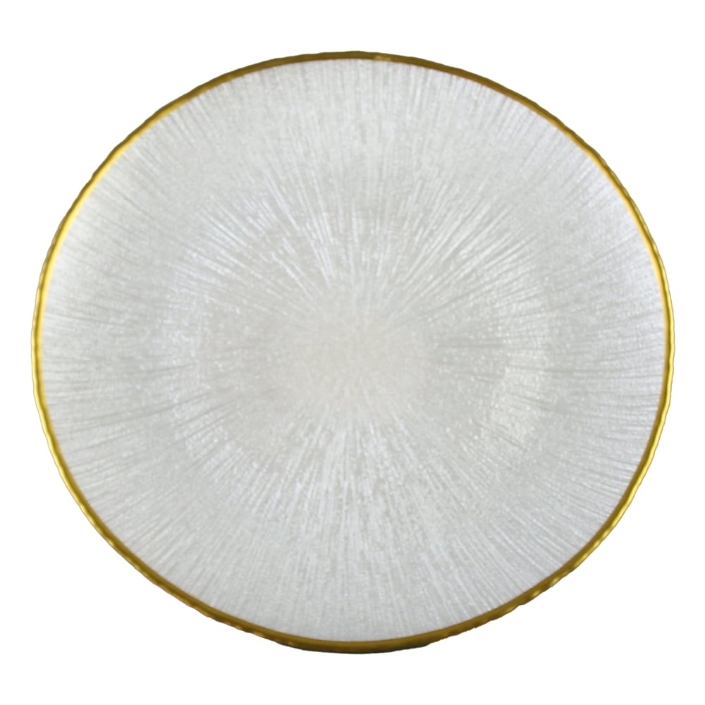 Platou din sticla Alb sidefat 28 CM Platou din sticla Alb sidefat 28 CM