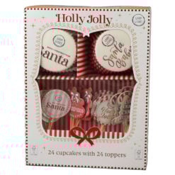 Set pentru briose Holly Jolly 24 hartie & 24 toppers