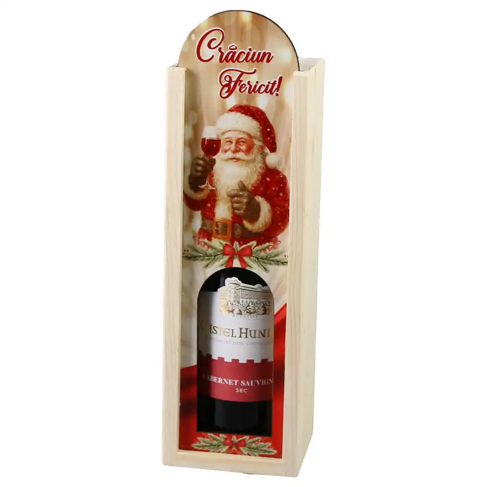 Cutie din lemn cu o sticla vin 187 ml Cutie din lemn cu o sticla vin 187 ml