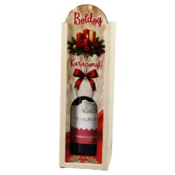 Cutie din lemn cu o sticla vin 187 ml