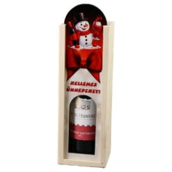 Cutie din lemn cu o sticla vin 187 ml