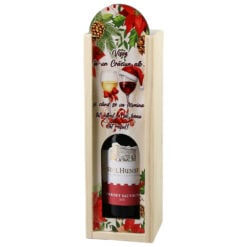 Cutie din lemn cu o sticla vin 187 ml