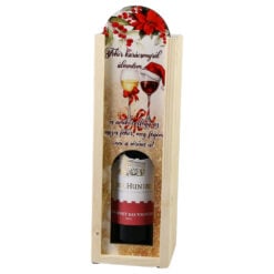 Cutie din lemn cu o sticla vin 187 ml