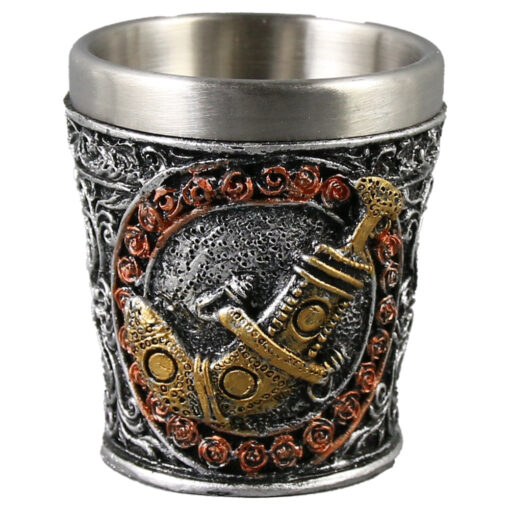 Pahar shot din metal si rasina Cavaler 5x6 CM