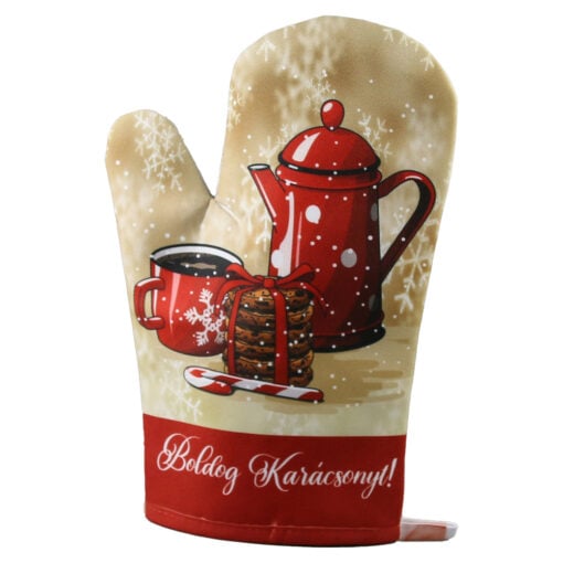 Manusa de bucatarie "Boldog Karacsonyt!" 16x26 CM