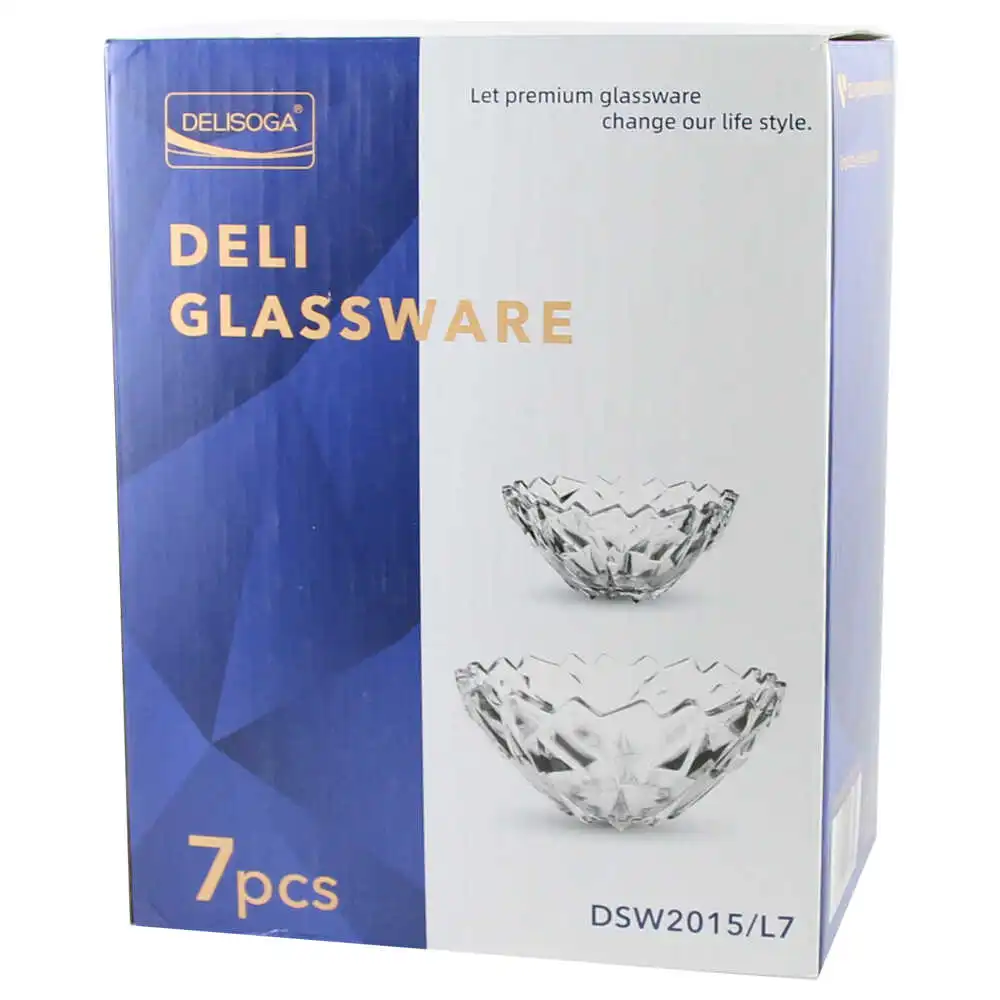 Set 7 boluri din sticla transparenta Set 7 boluri din sticla transparenta