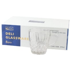 Set 6 cani din sticla transparenta 250 ml